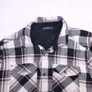Mountain and Isles Madras Flannel Casual Button Up Shirt Mens Size M White